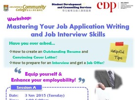 SDCS Workshop : Mastering Your Job Applicatiobn Writing and Job Interview Skills